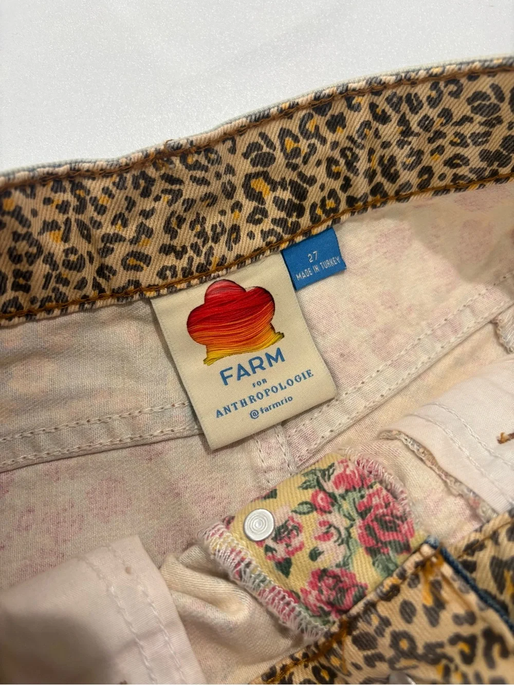 Farm Rio Floral Patchwork Denim Women’s Shorts - Yellow/Pink/Blue - Picture 3 of 11